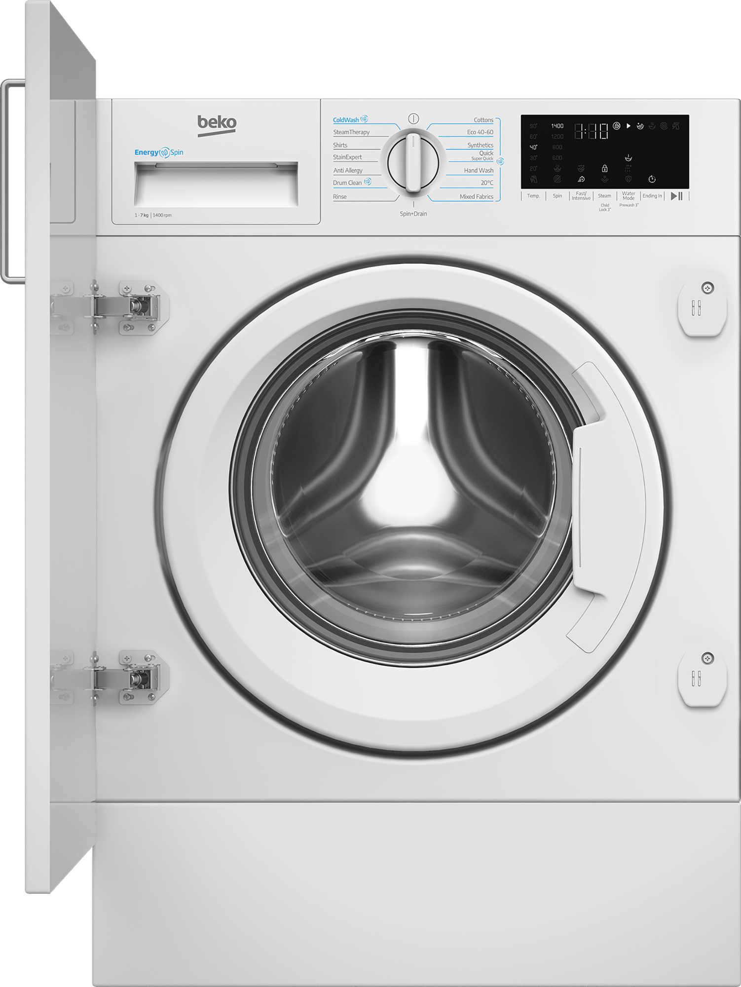 Integrated 7kg 1400rpm Washing Machine with EnergySpin WTIK741511 | Beko UK