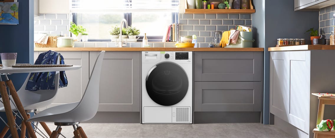 Tumble dryer in a kitchen