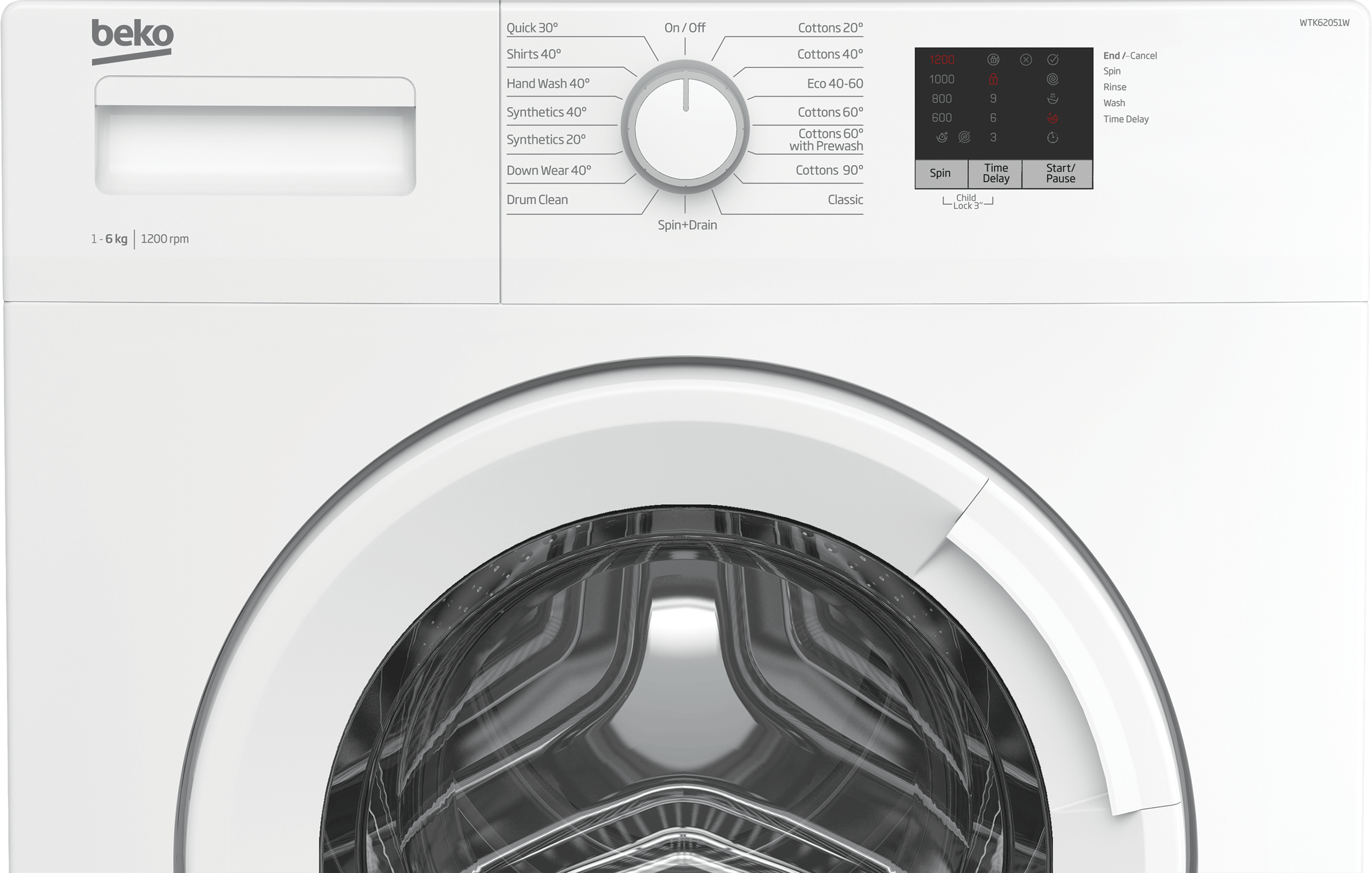 6kg, 1200rpm Washing Machine WTK62051 | Beko UK