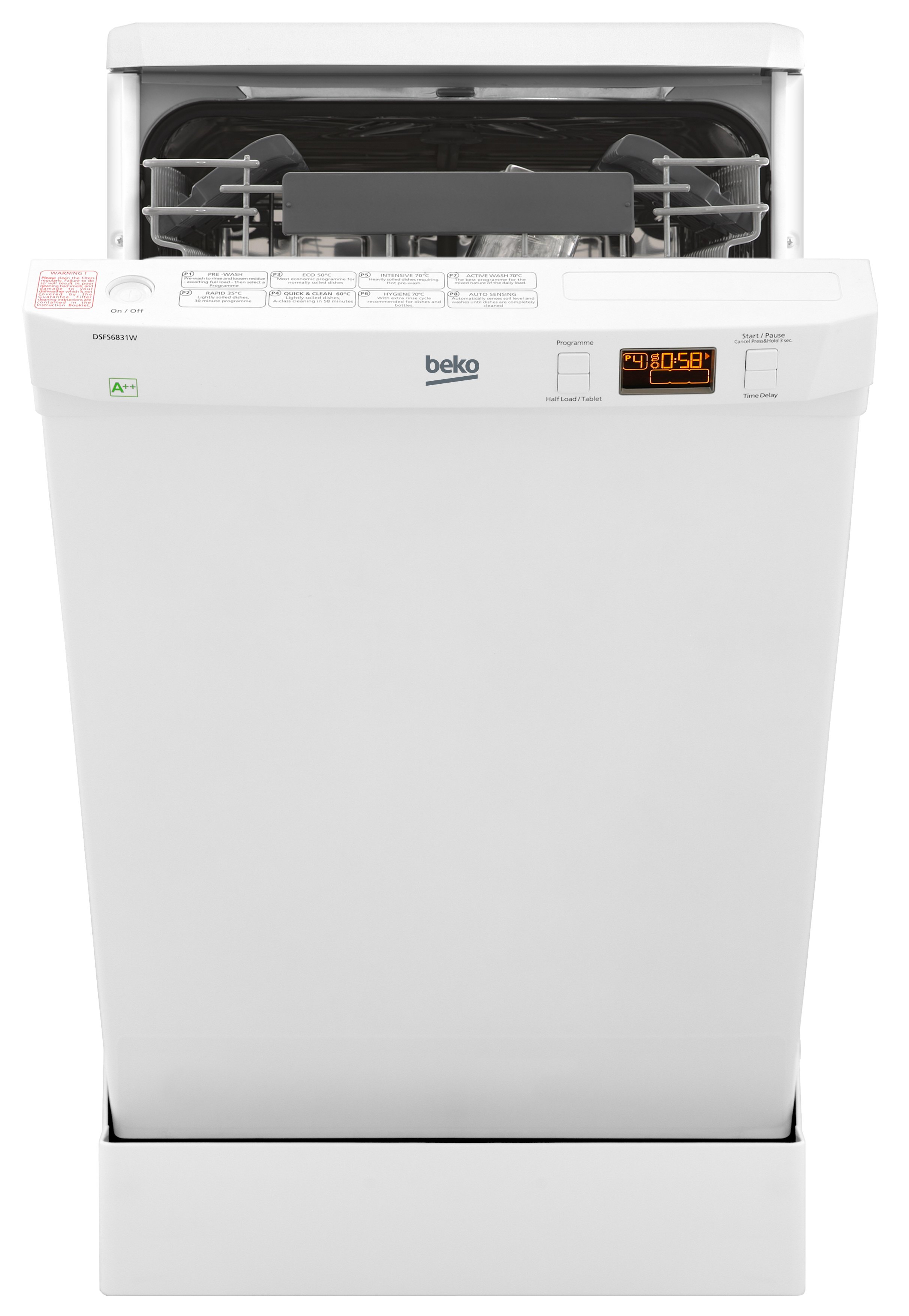 Slimline Dishwasher with 8 Programmmes DSFS6831 | Beko UK