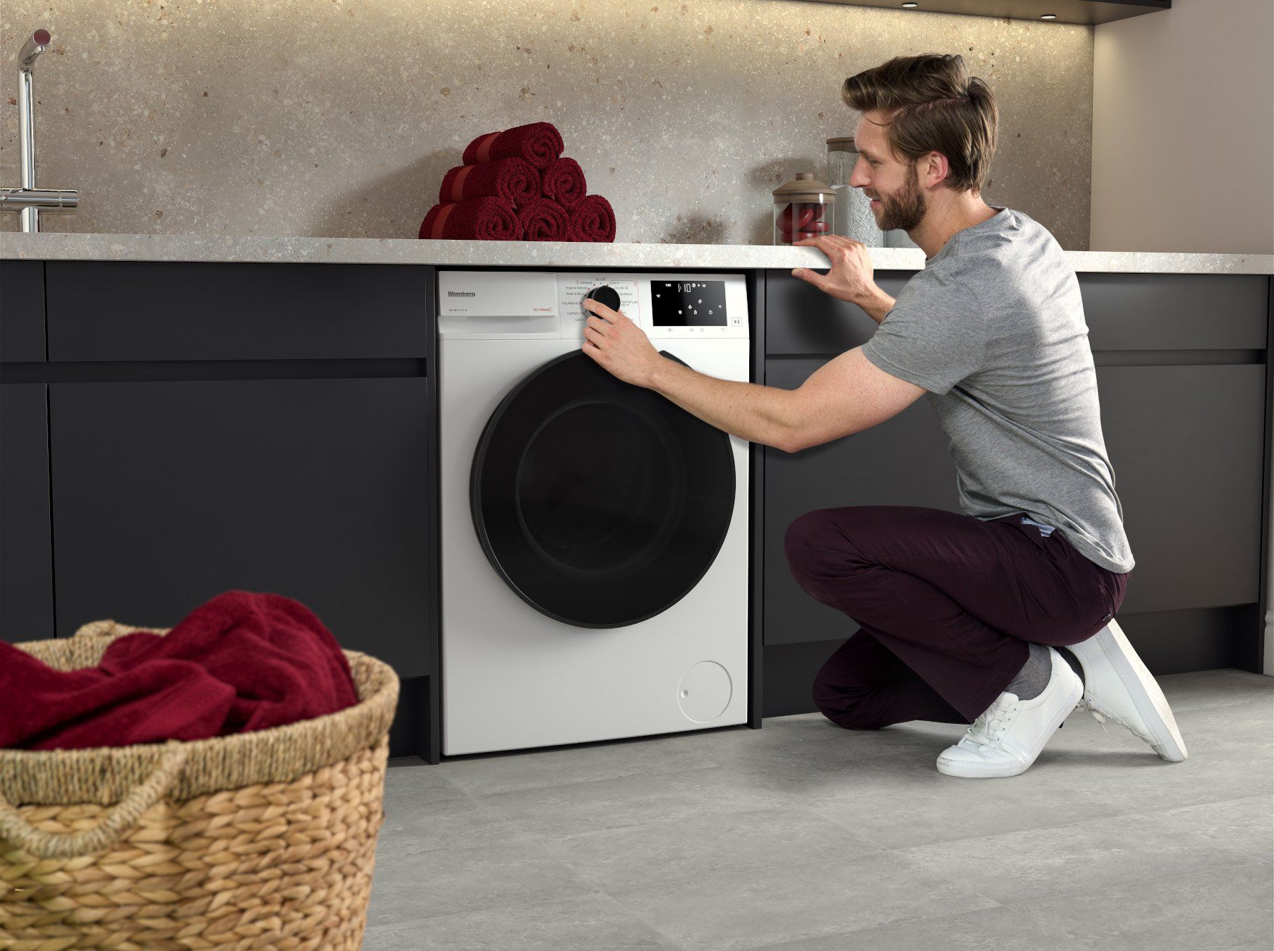 Lady using a built in appliance