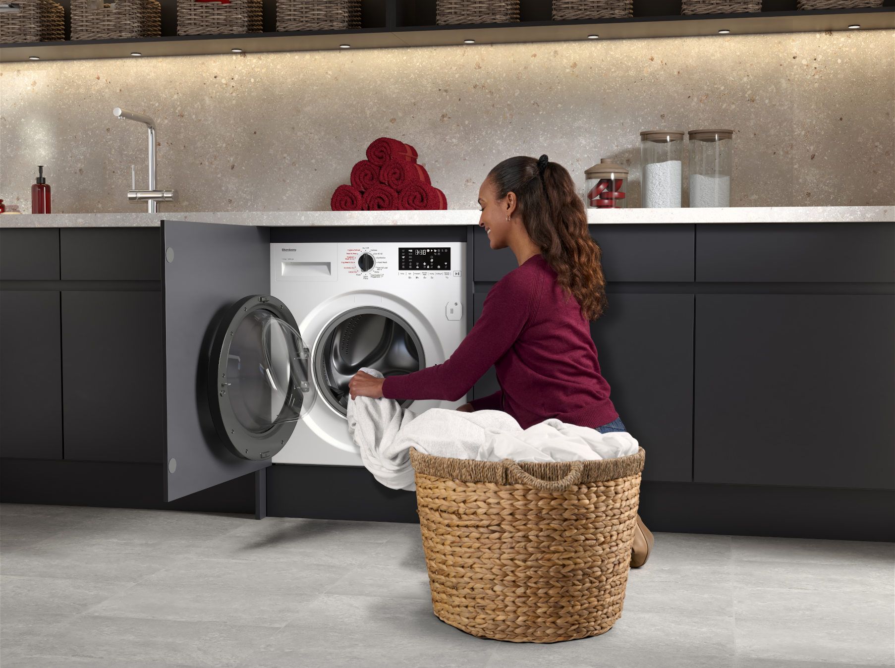 Lady using a built in appliance
