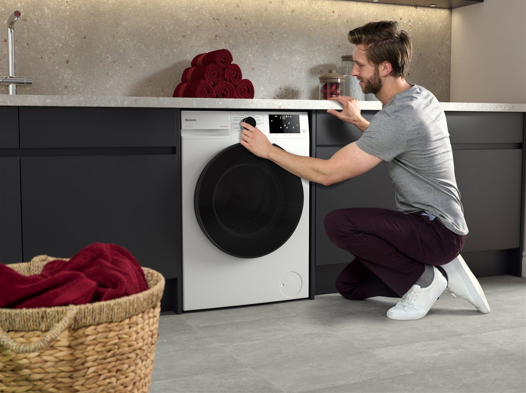 Lady using a built in appliance