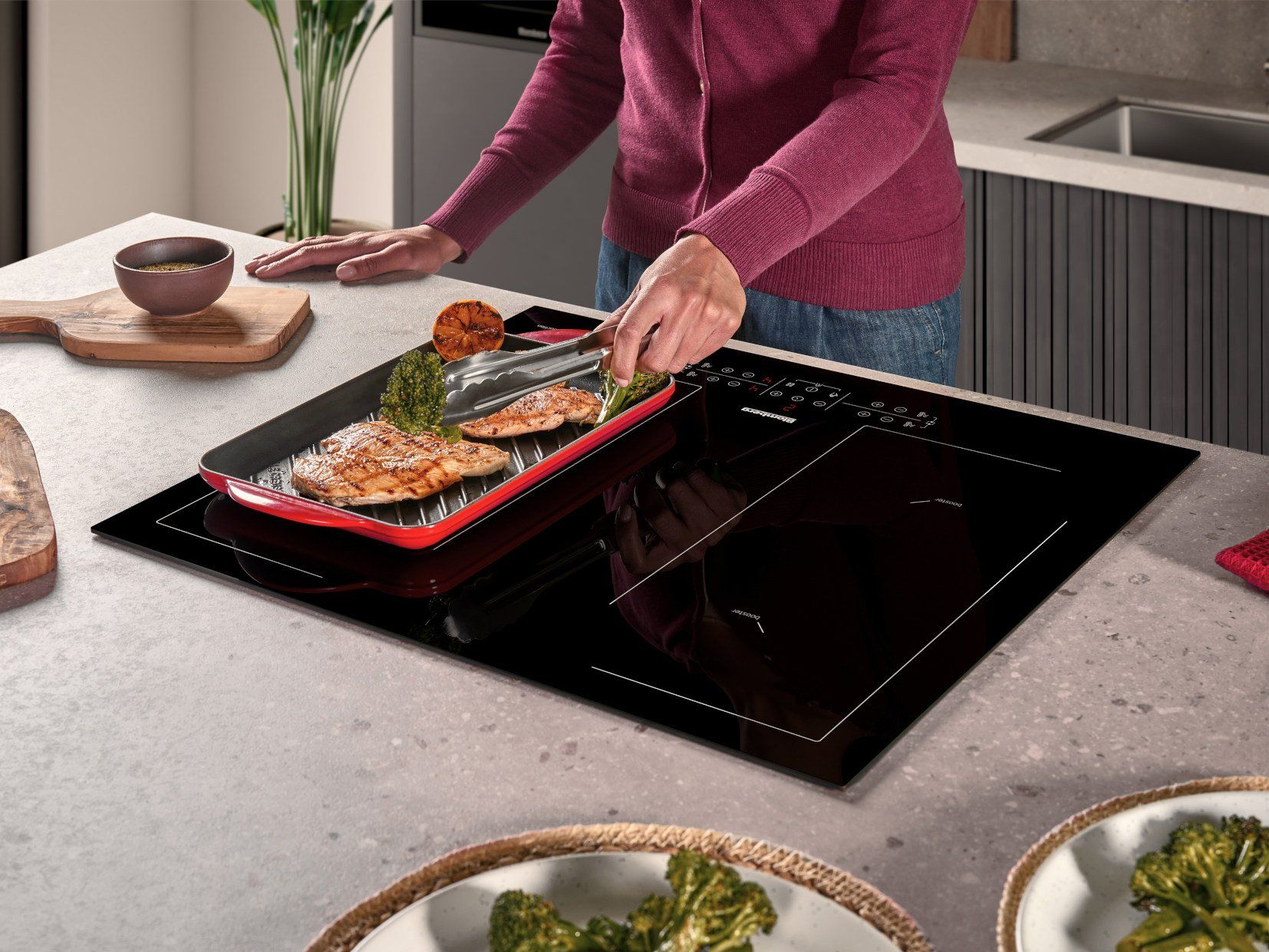 Cooking on a hob