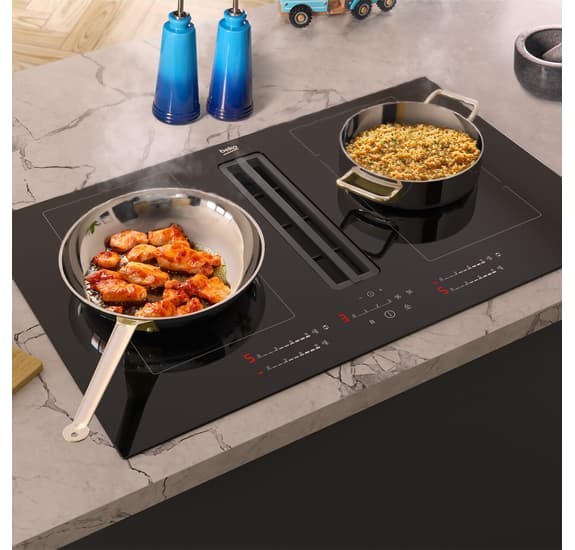 80cm Induction Hob with Integrated Vented Extractor HIXI84700UP | Beko UK
