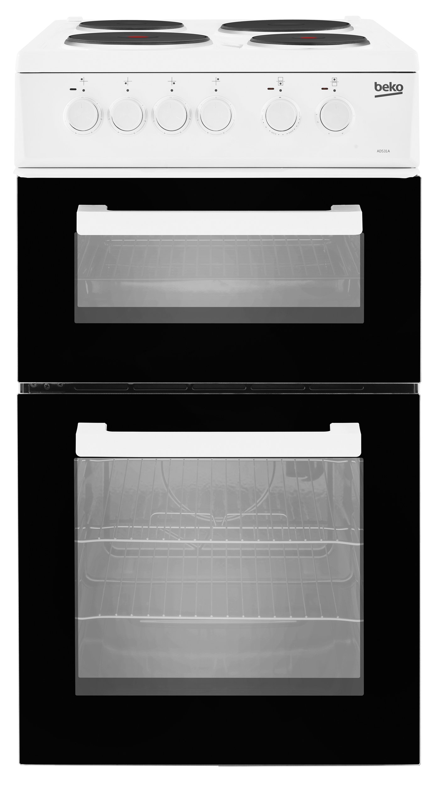 Beko ad531aw electric cooker in white top