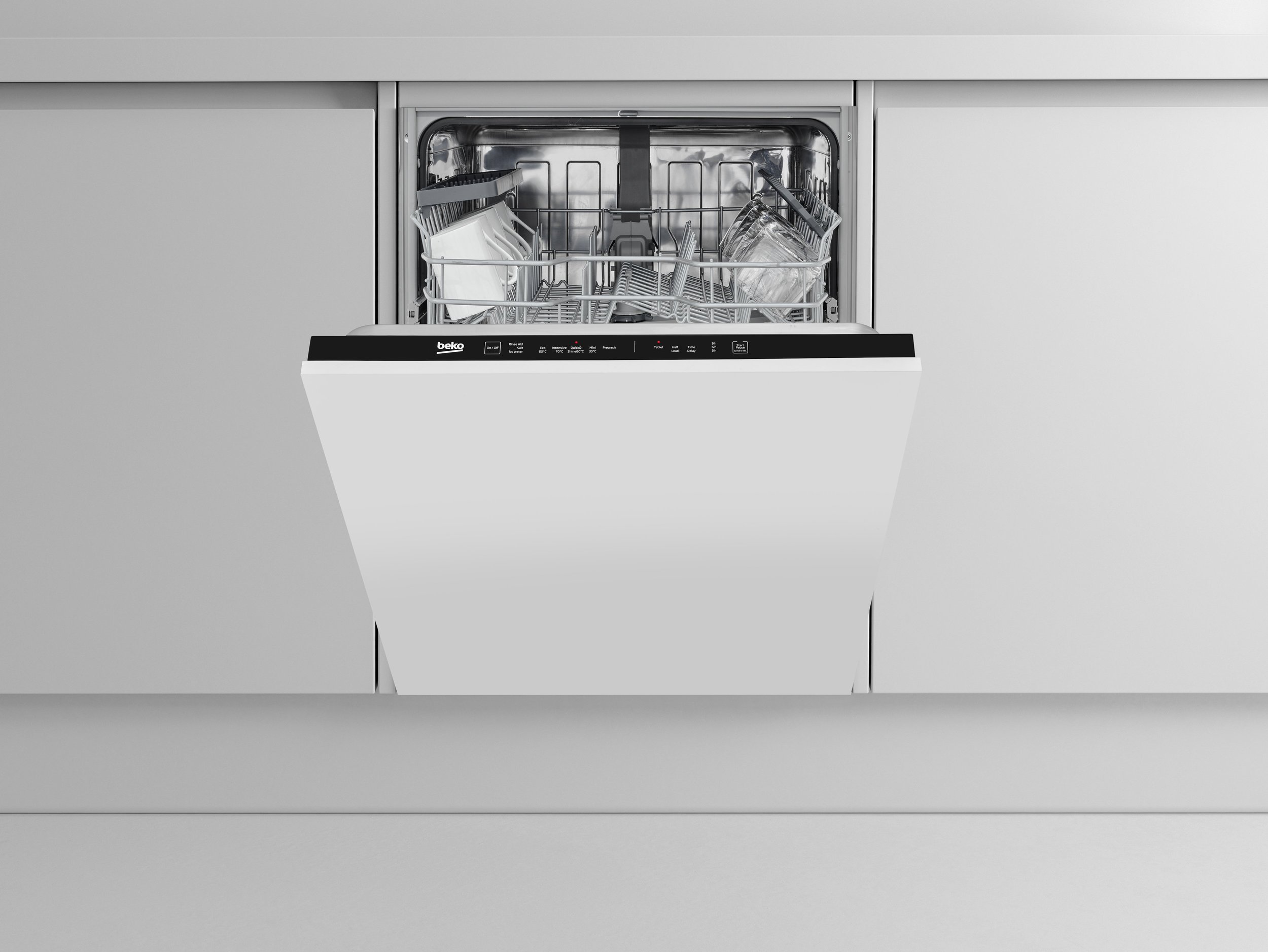 Beko din15310 integrated dishwasher top