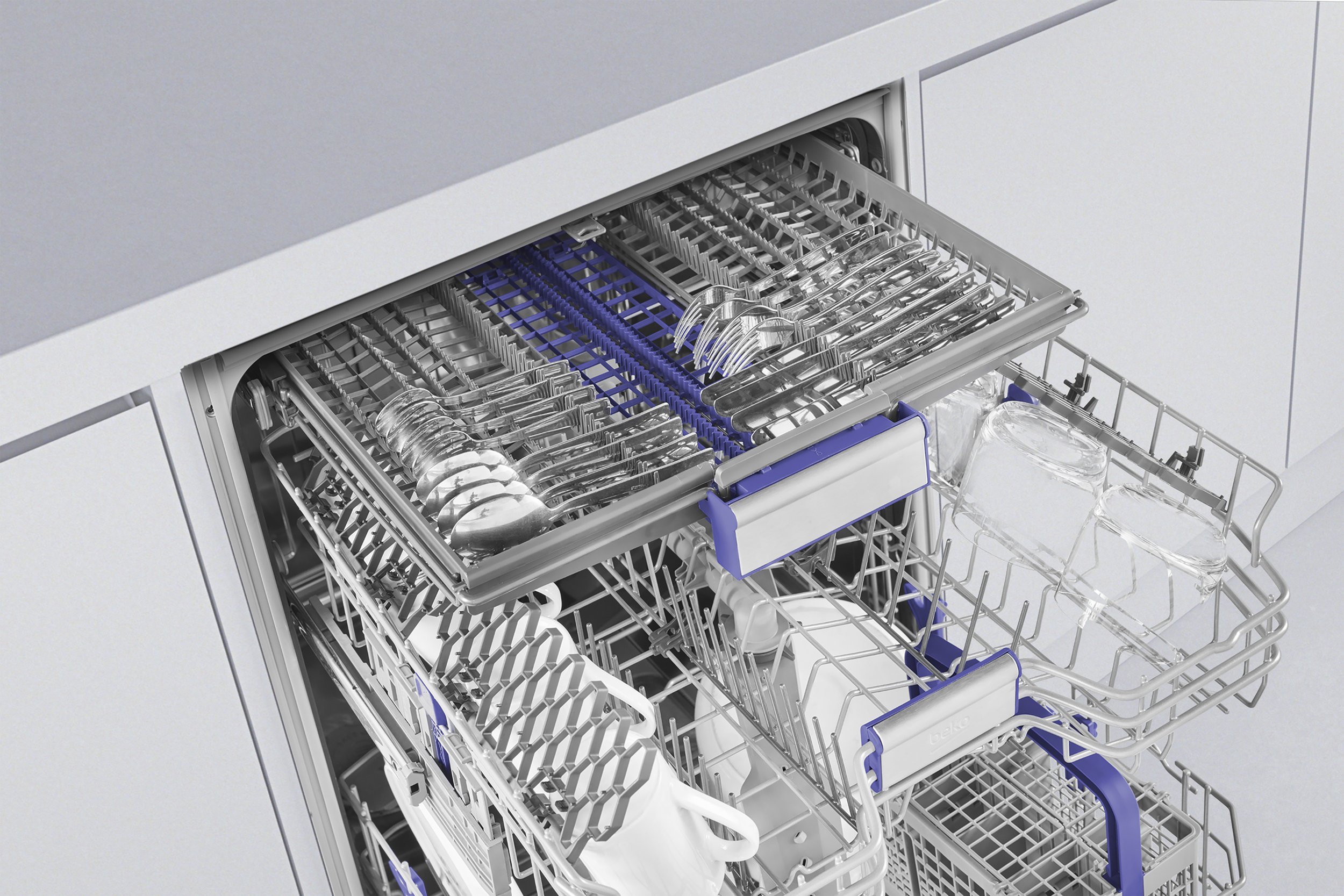 Beko integrated dishwasher with cutlery tray on sale
