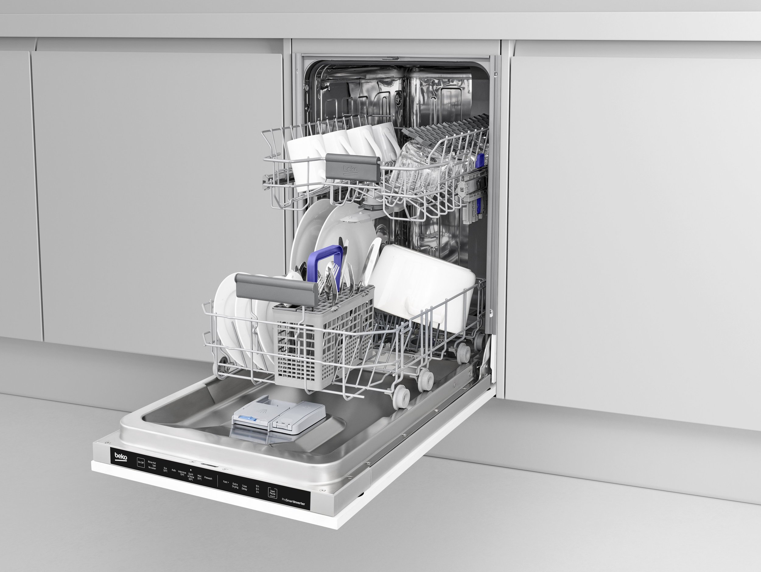 Beko slimline integrated dishwasher dis16r10 top