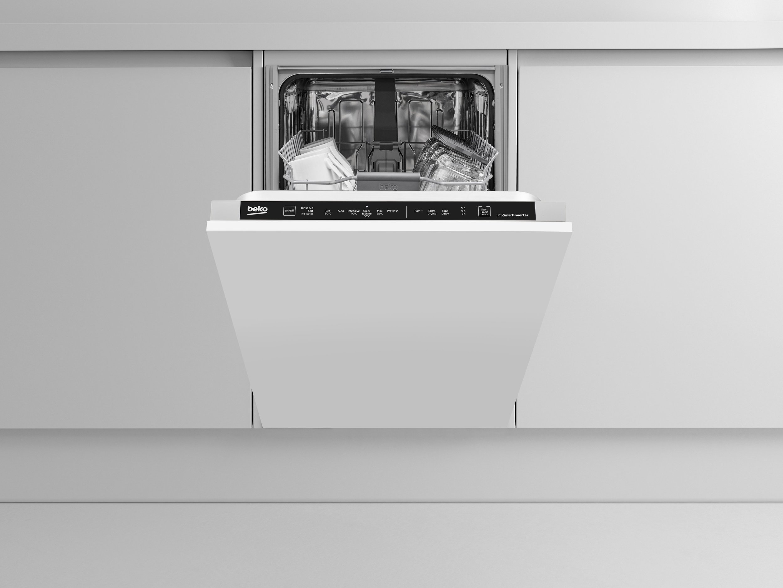 Beko slimline integrated dishwasher dis16r10 top