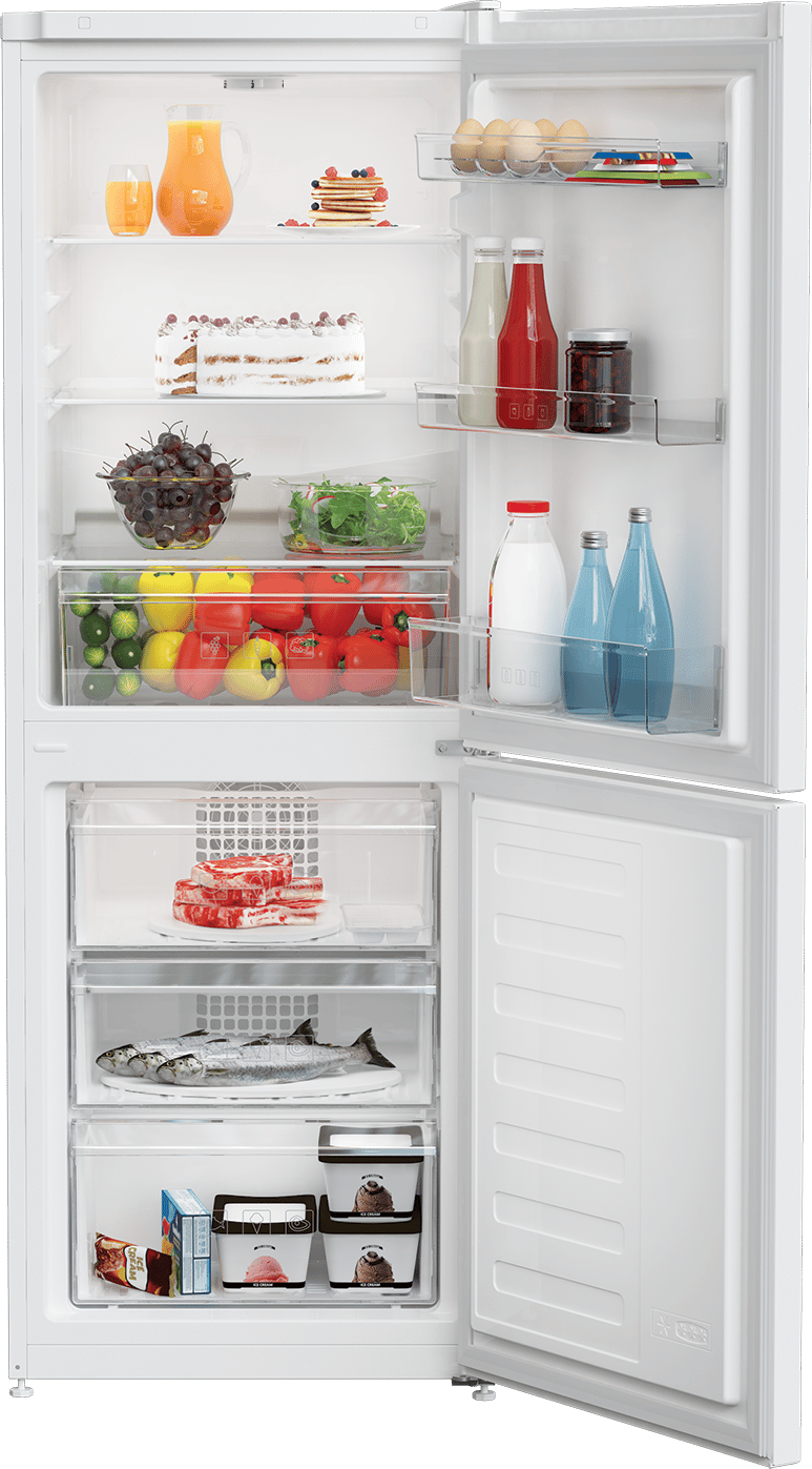 Beko crfg3552w fridge freezer in white top
