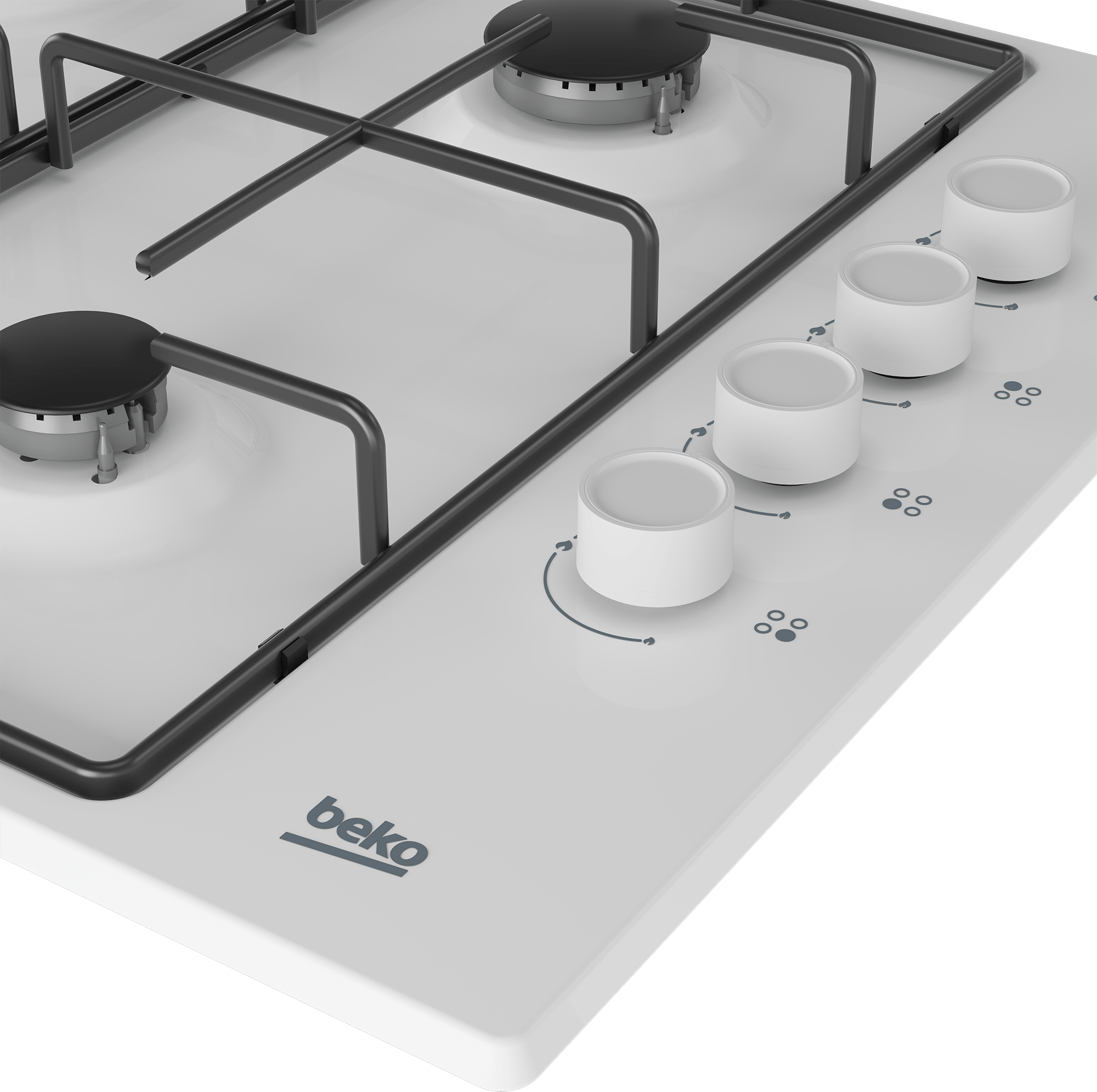 White gas hob 60cm outlet