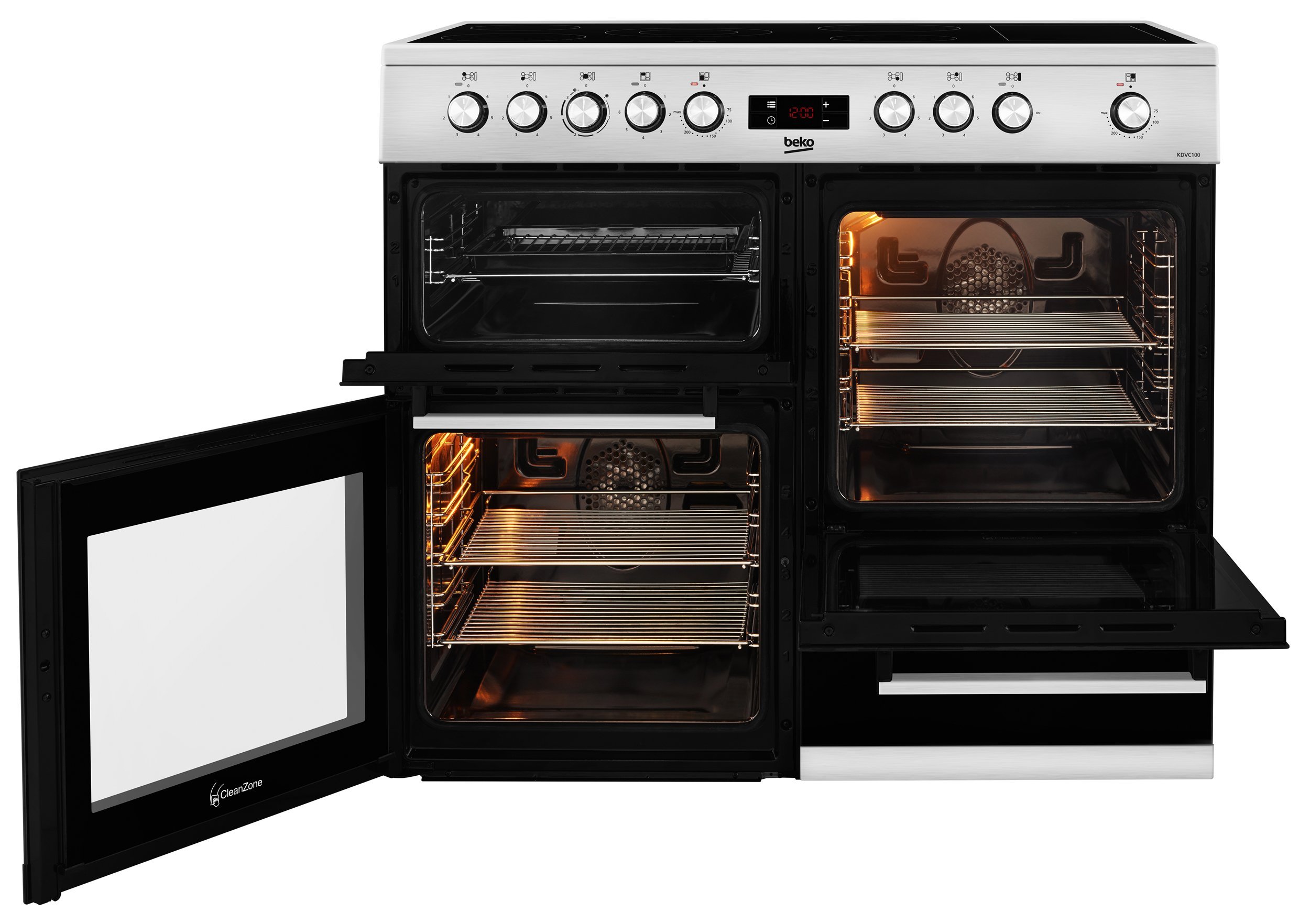 Beko 100cm electric range cooker hot sale
