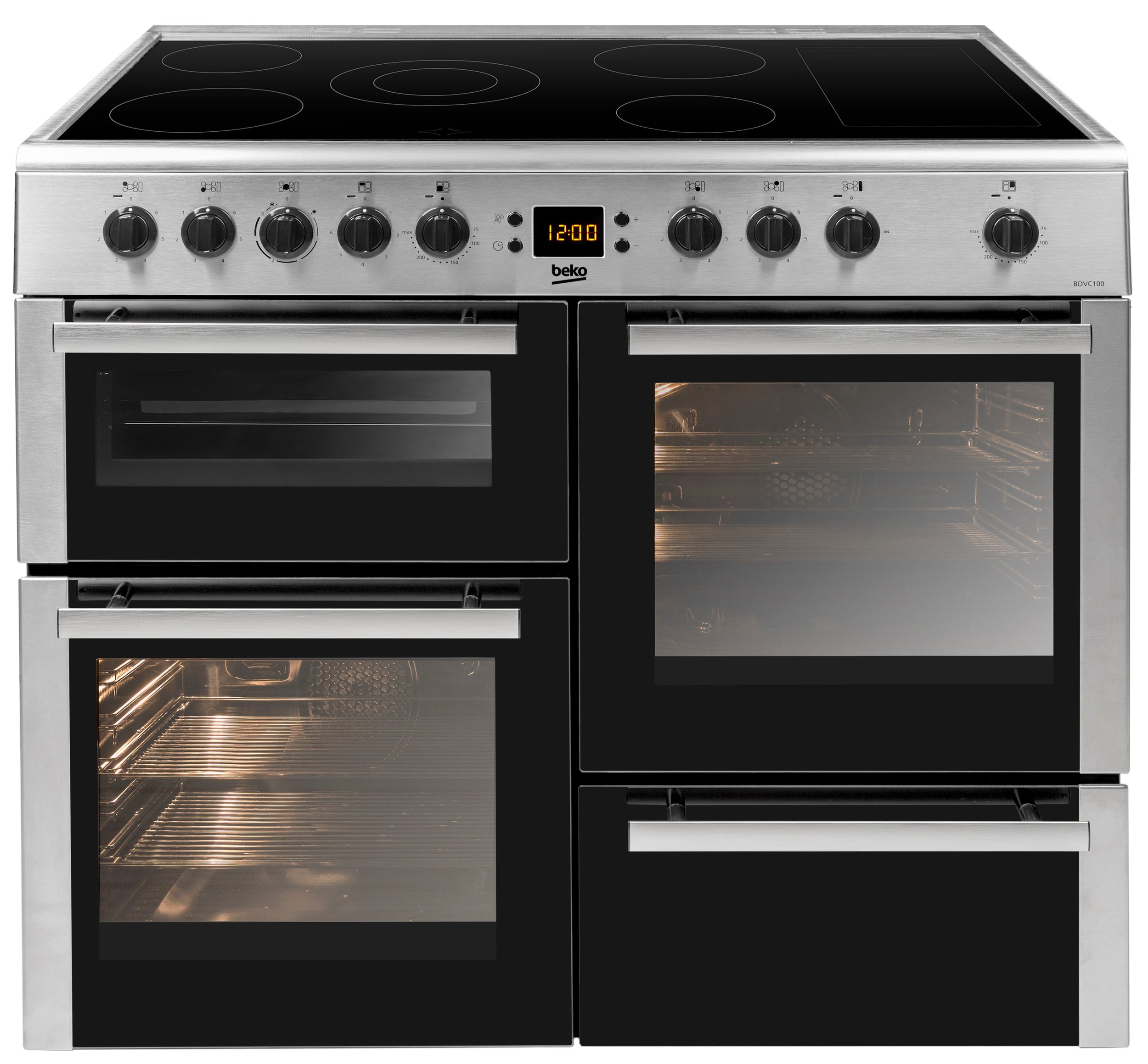 Beko kdvc100k 100cm electric range cooker hot sale