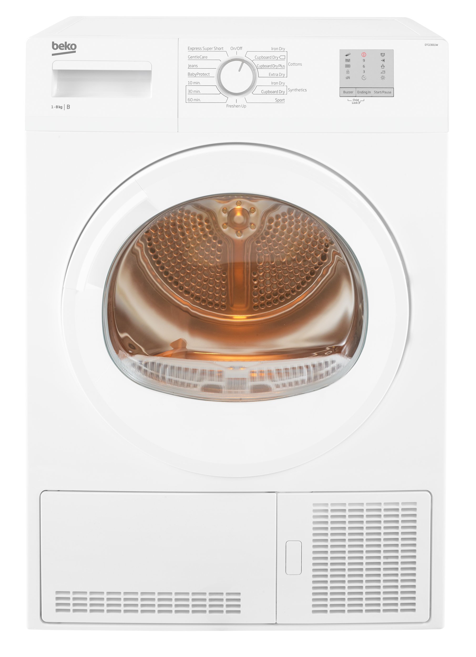 Beko dtlce80021w 8kg condenser tumble dryer on sale