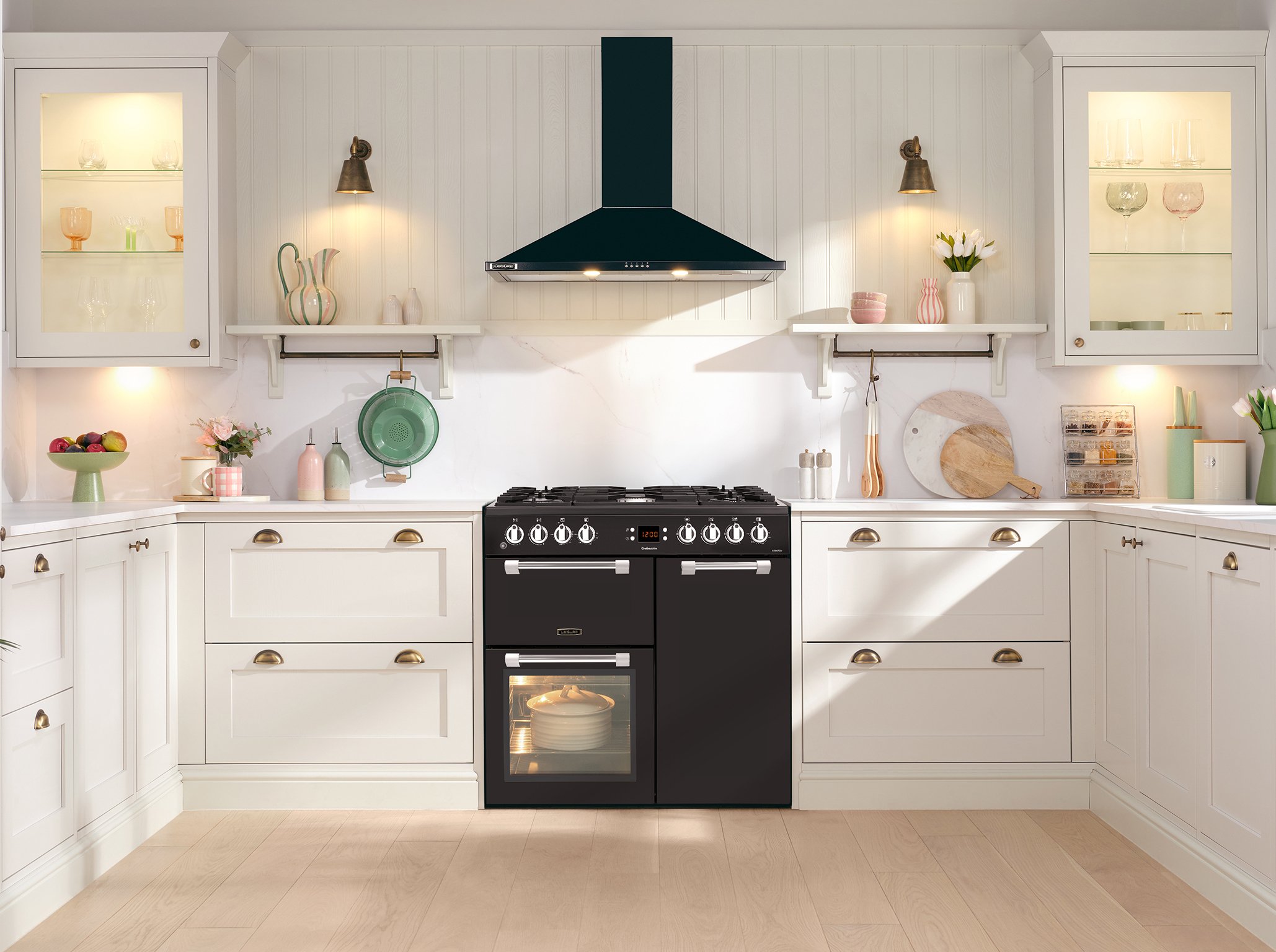 White dual fuel range cooker 90cm on sale