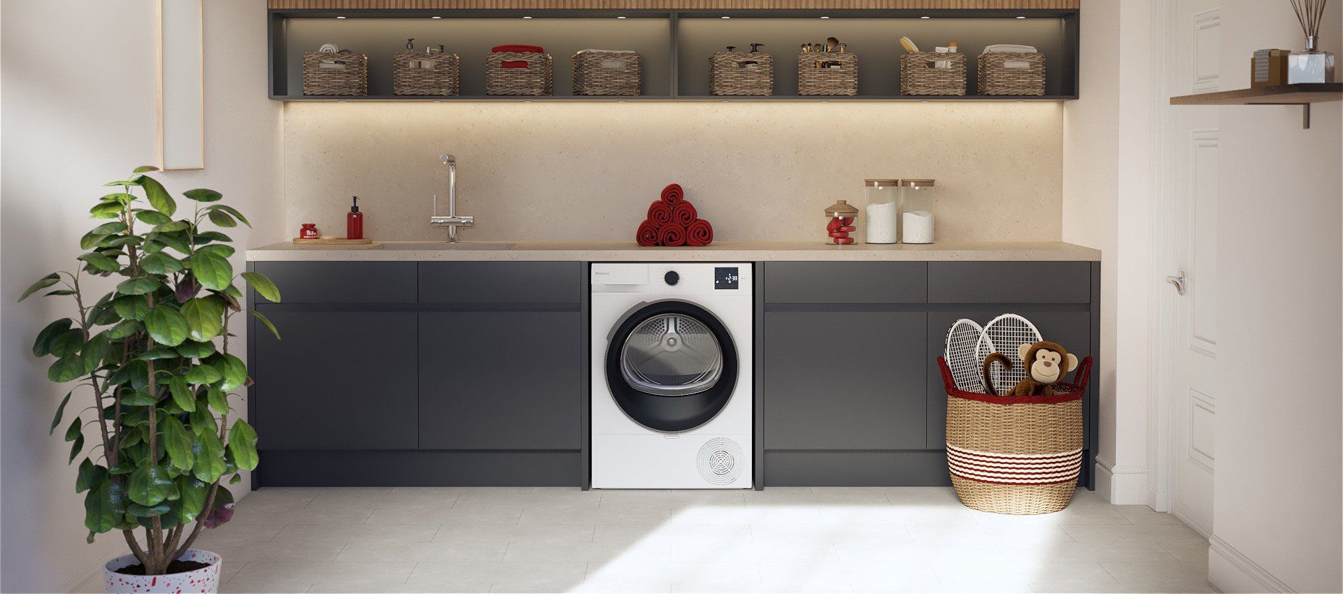 Grey washer dryer machine cheap